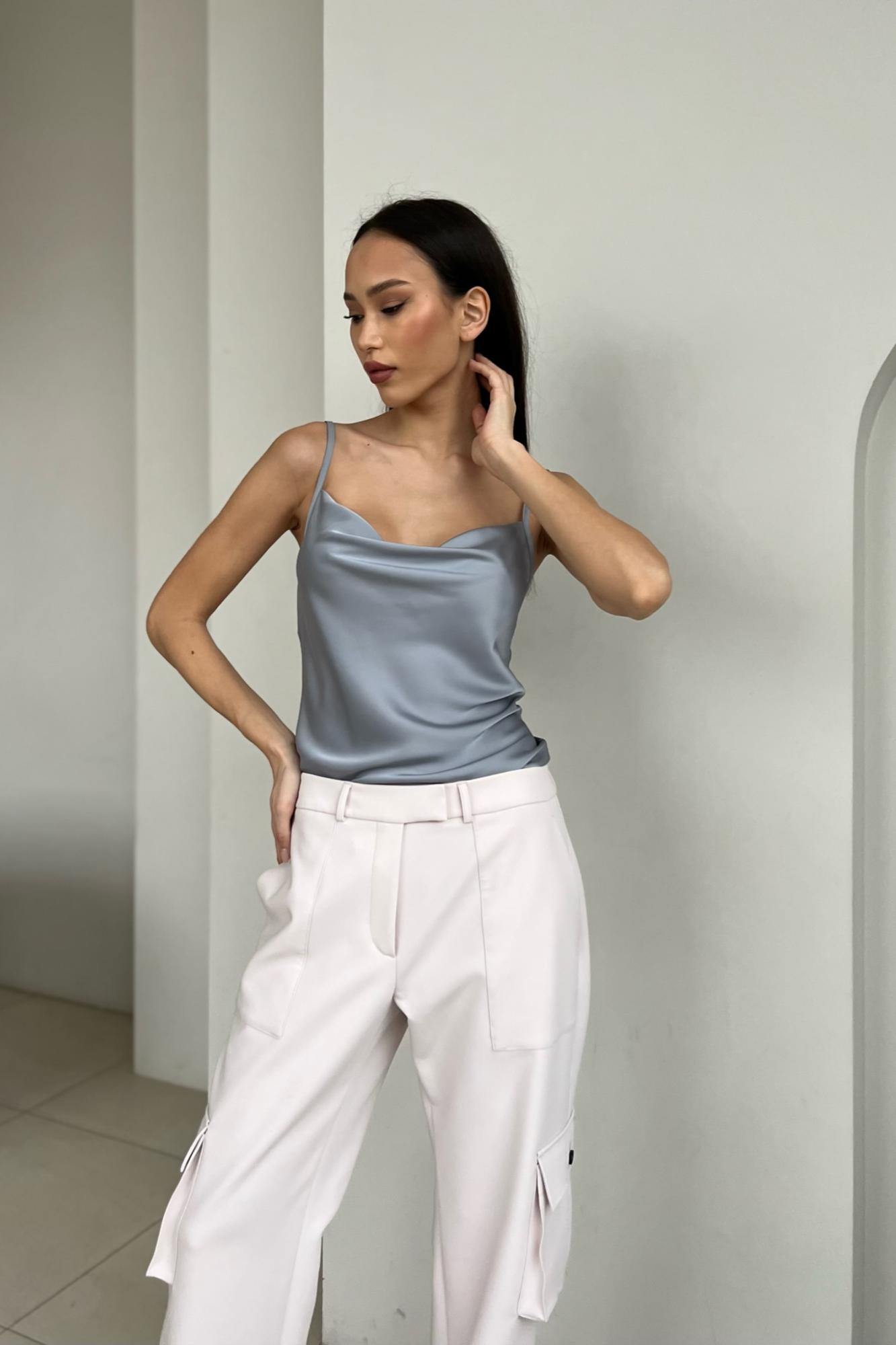 Seven Lab - Топ на бретелях в жемчужно-сером цвете