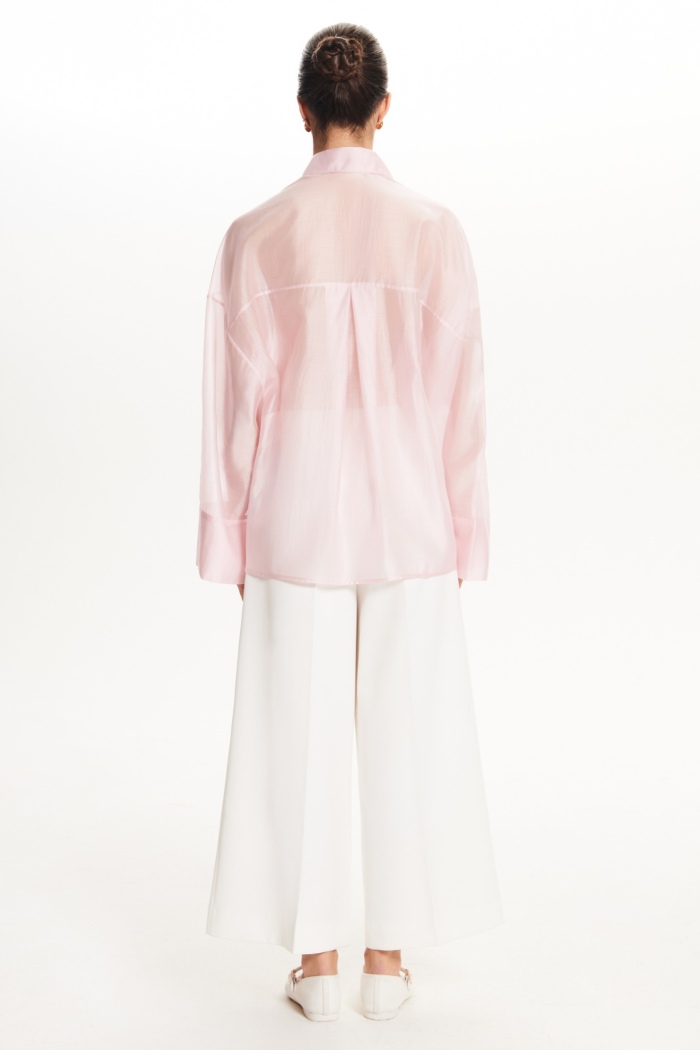 Seven Lab - Блуза из вуали с широким рукавом в розовом цвете