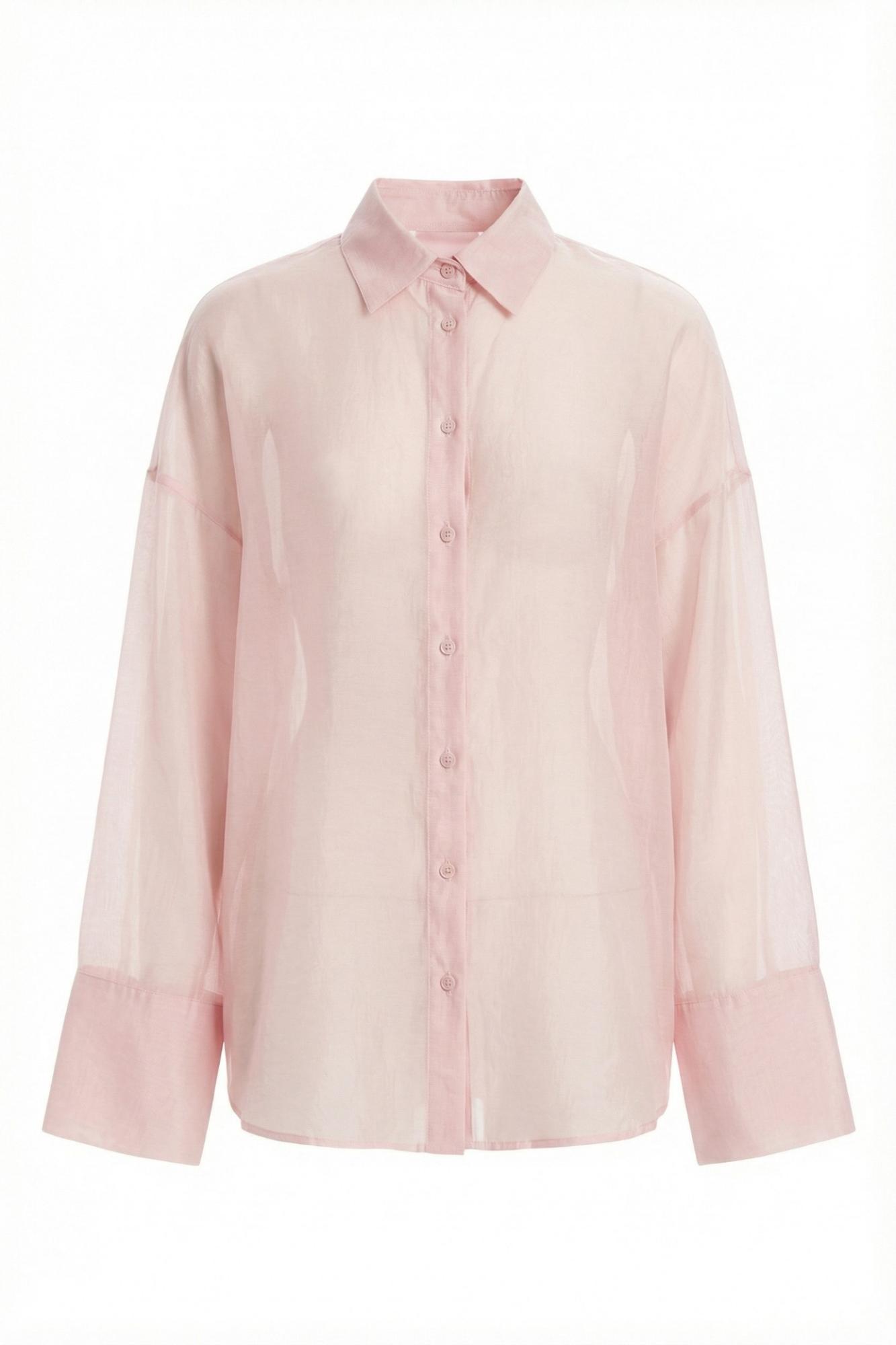 Seven Lab - Блуза из вуали с широким рукавом в розовом цвете