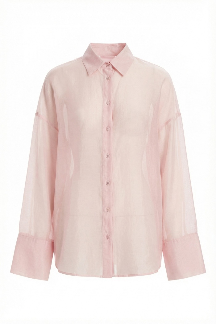 Seven Lab - Блуза из вуали с широким рукавом в розовом цвете