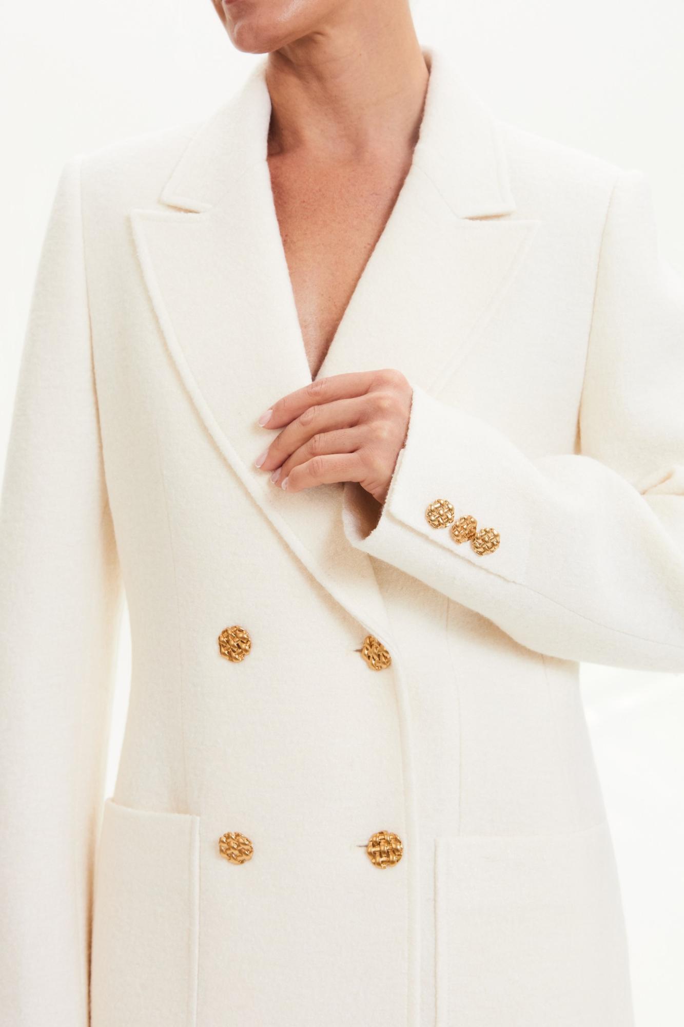 Seven Lab - Жакет из вареной шерсти в молочном цвете