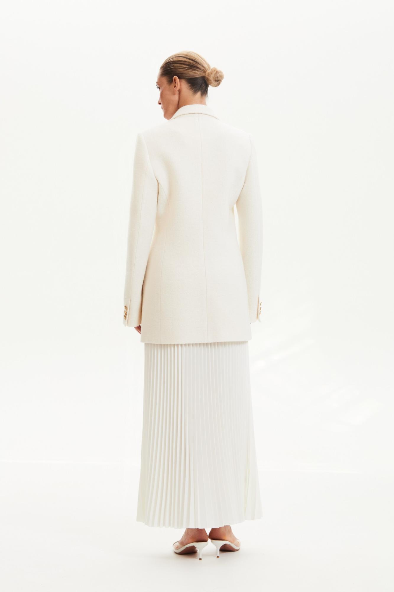 Seven Lab - Жакет из вареной шерсти в молочном цвете