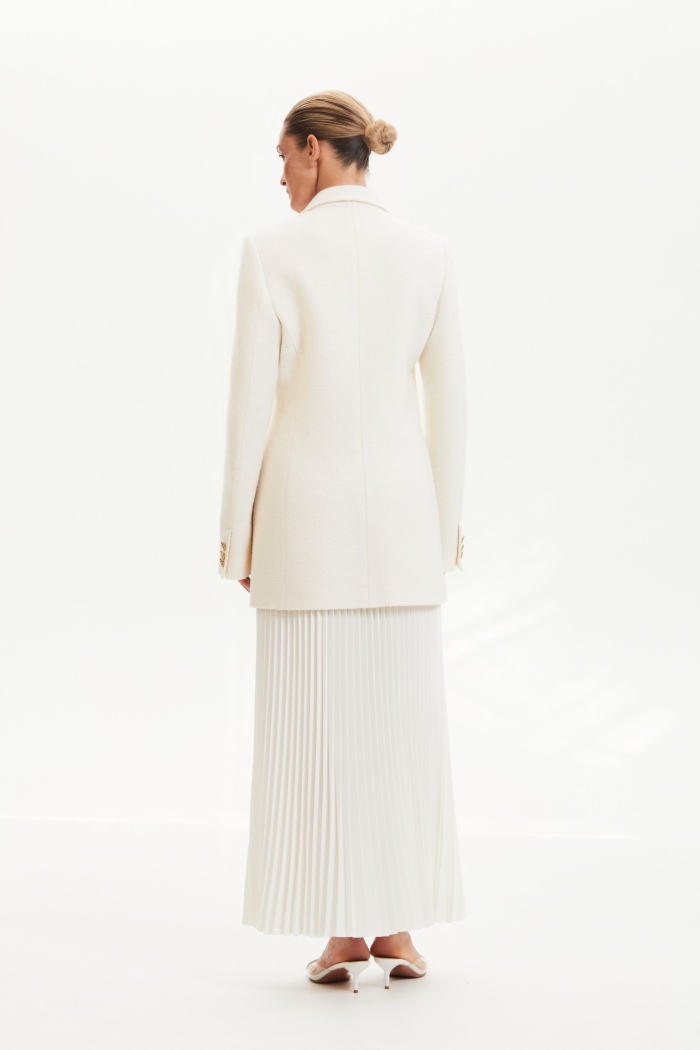 Seven Lab - Жакет из вареной шерсти в молочном цвете