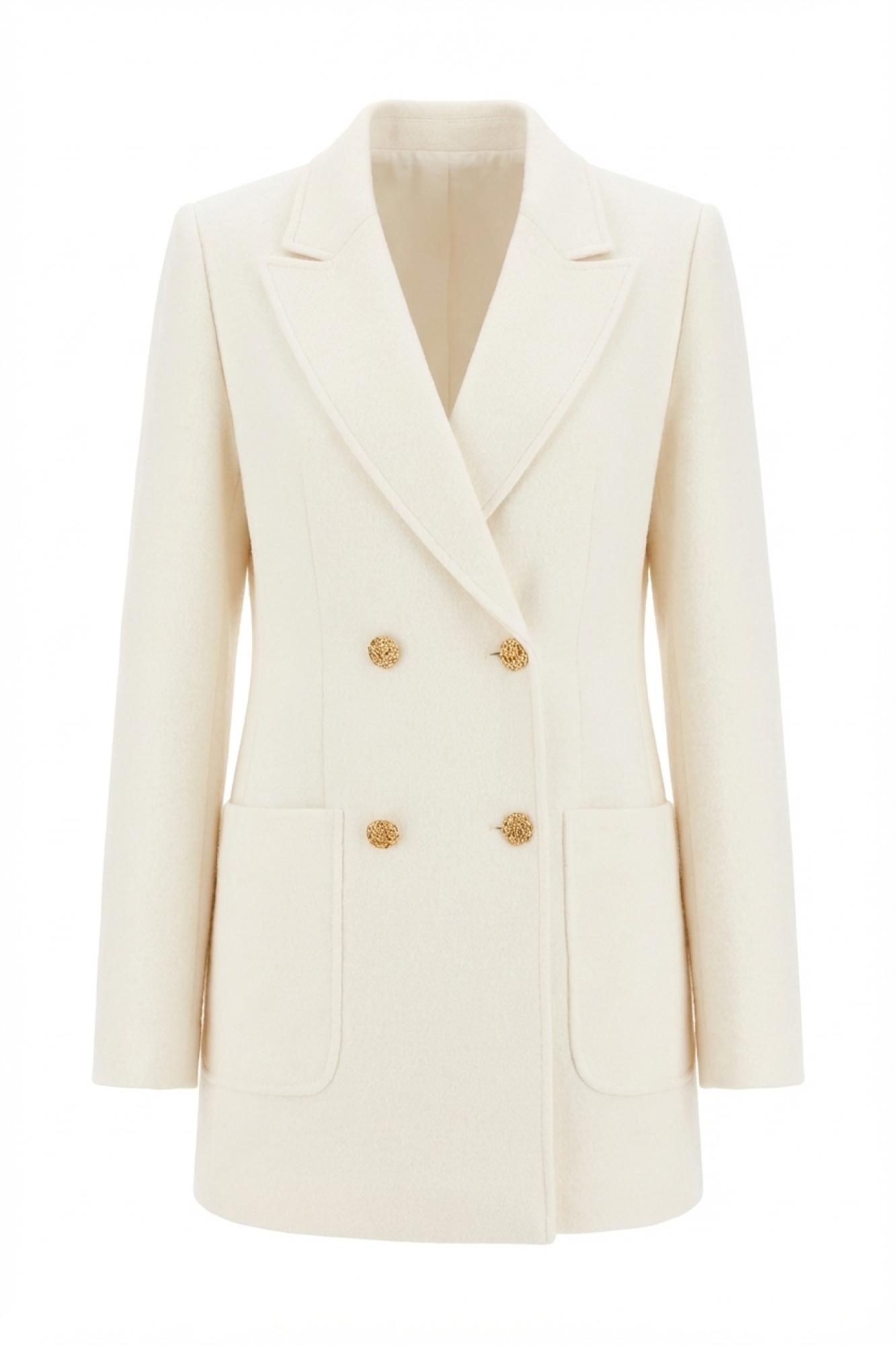 Seven Lab - Жакет из вареной шерсти в молочном цвете