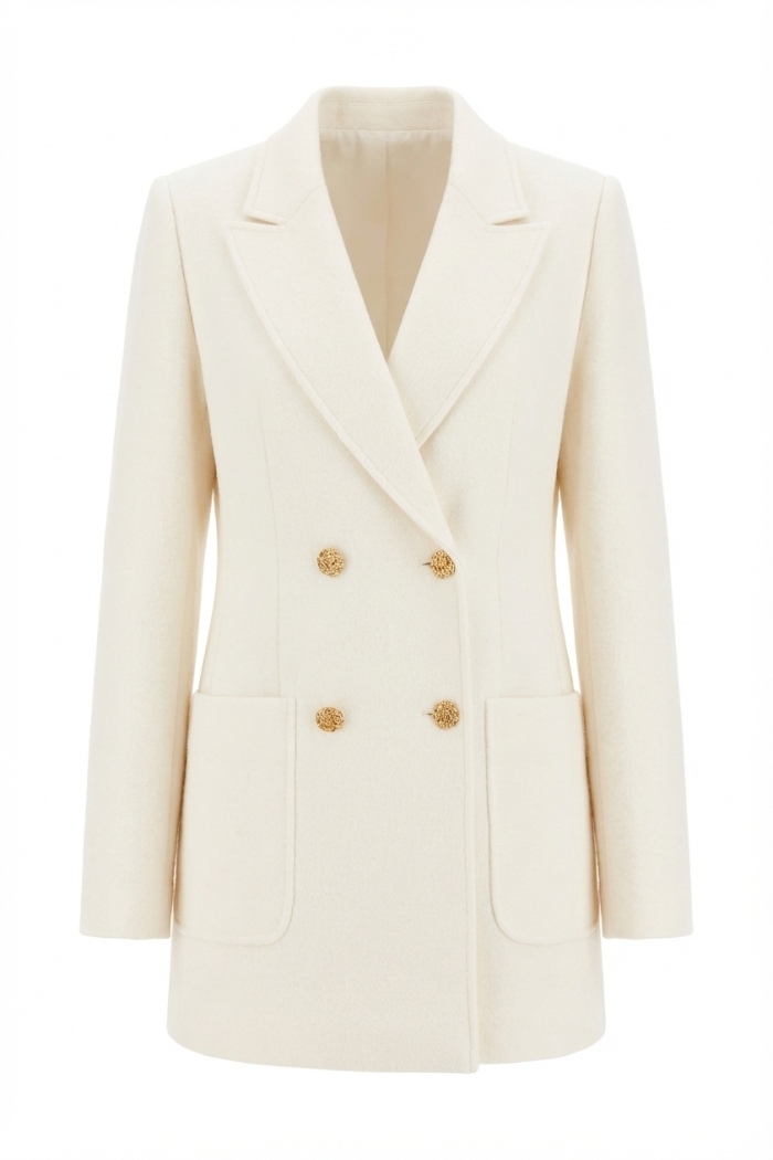 Seven Lab - Жакет из вареной шерсти в молочном цвете