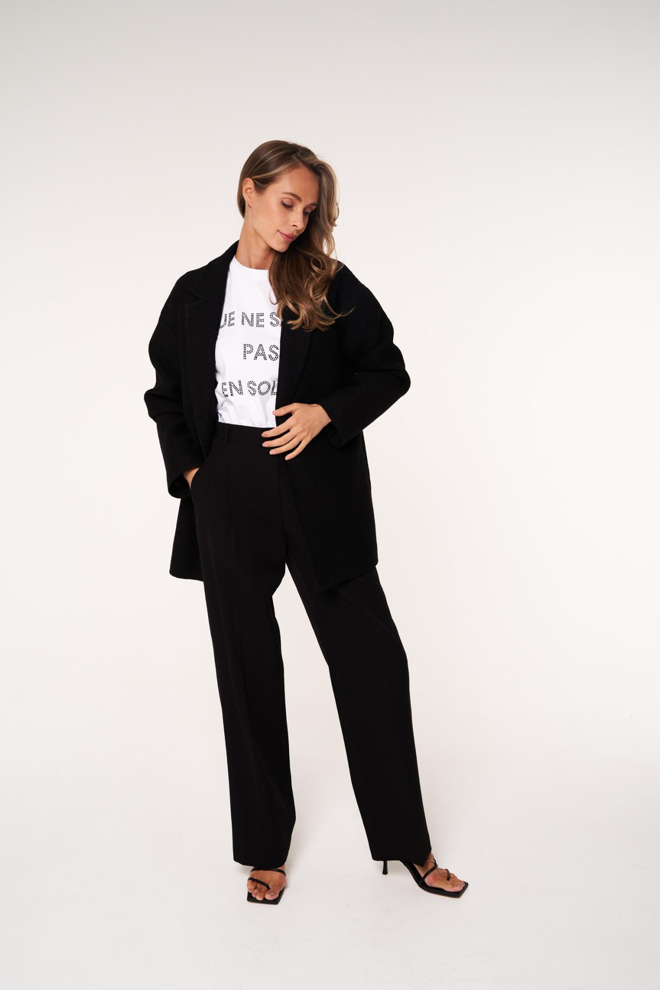 SEVEN LAB - Жакет oversize из вареной шерсти в черном цвете