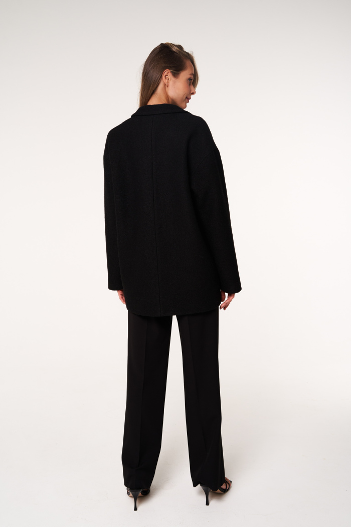 SEVEN LAB - Жакет oversize из вареной шерсти в черном цвете