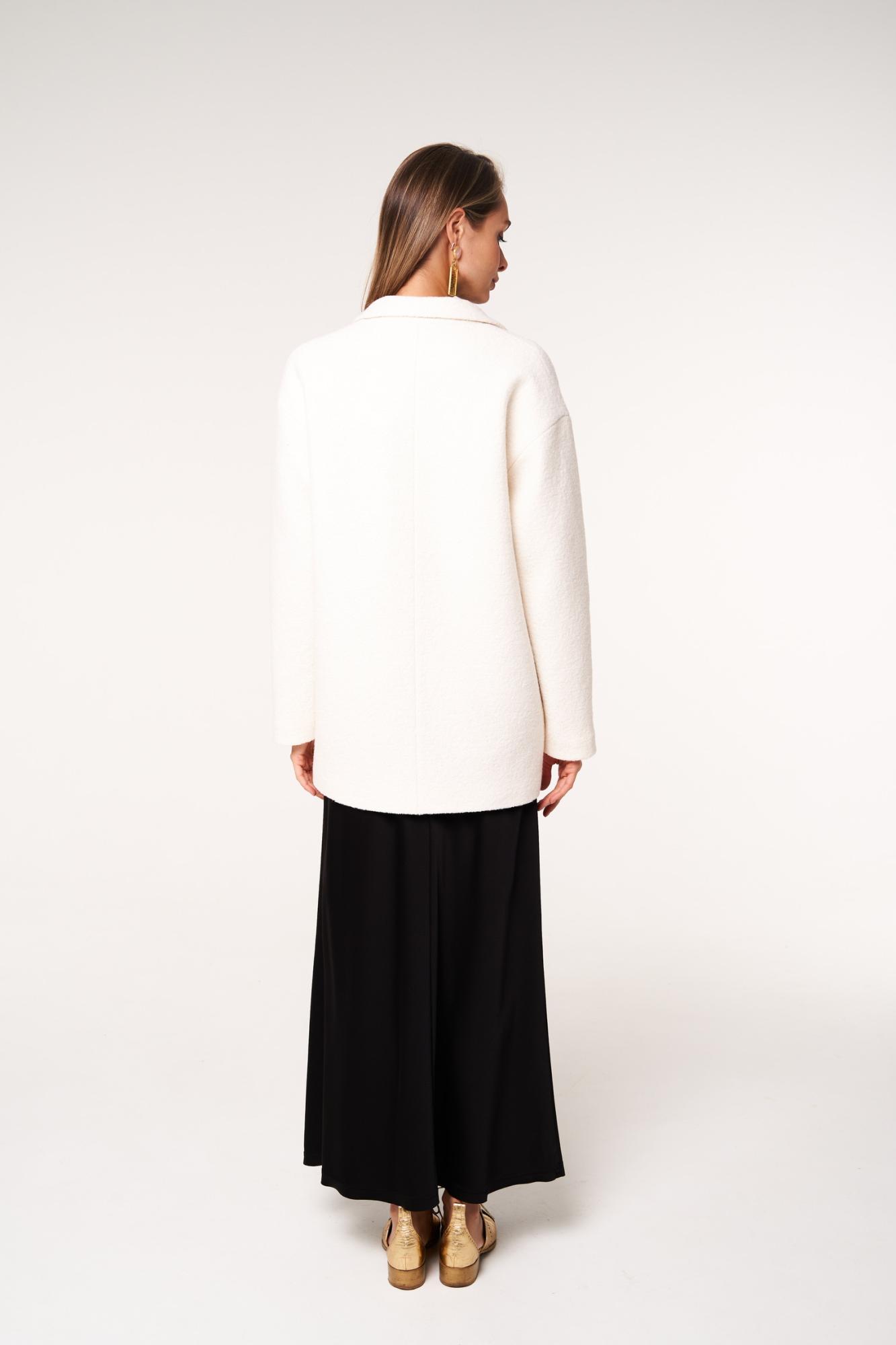 SEVEN LAB - Жакет oversize из вареной шерсти в молочном цвете