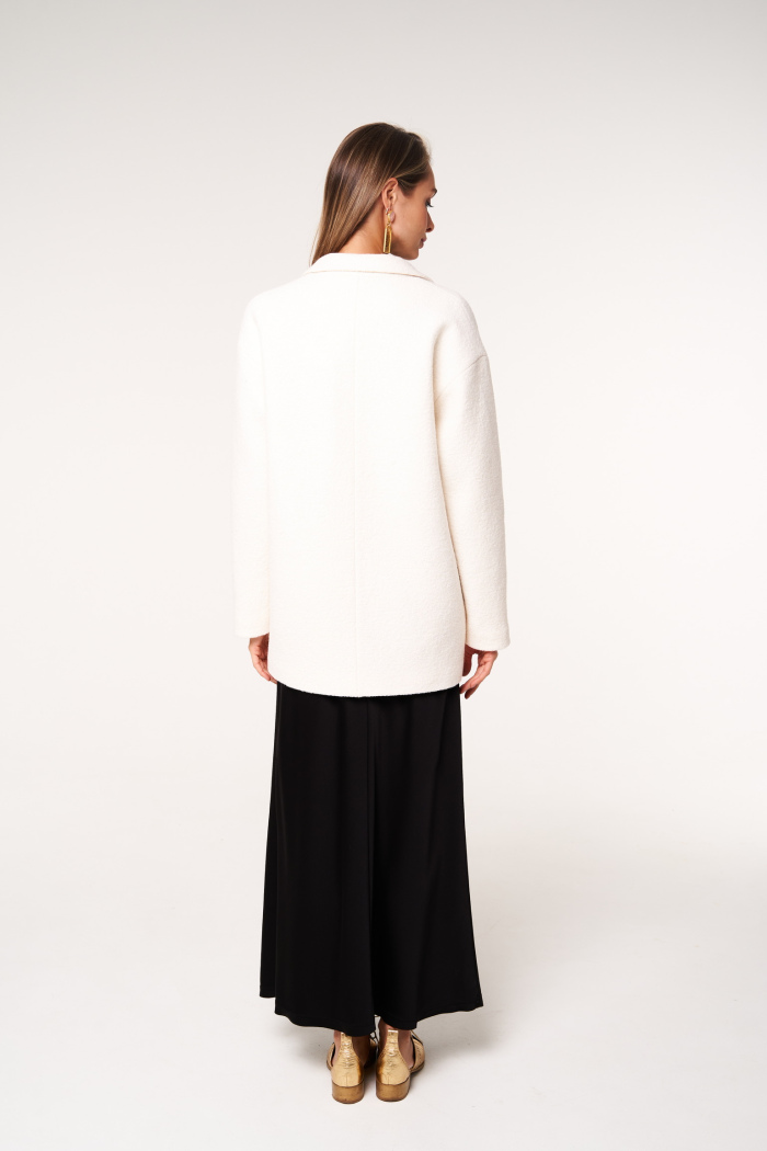 SEVEN LAB - Жакет oversize из вареной шерсти в молочном цвете