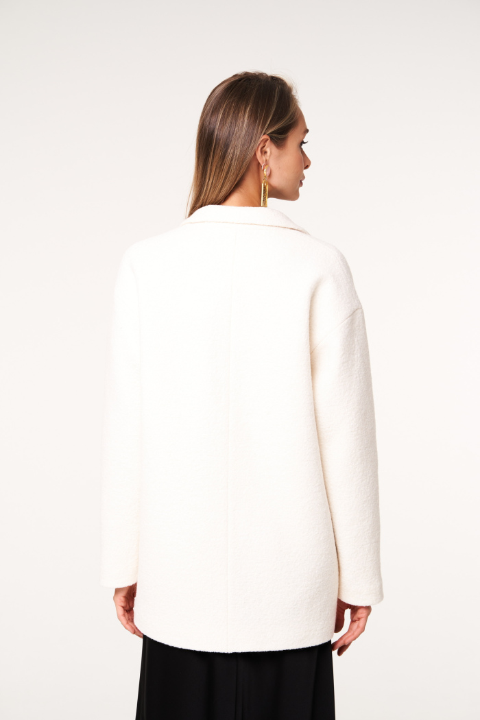 SEVEN LAB - Жакет oversize из вареной шерсти в молочном цвете