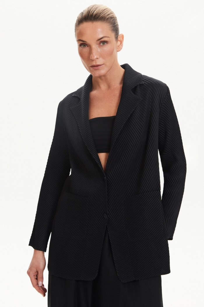 Seven Lab - Блейзер в рубчик в черном цвете