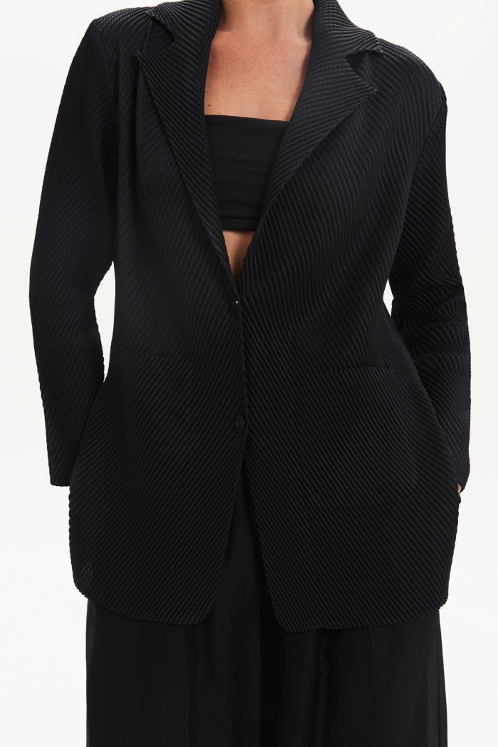 Seven Lab - Блейзер в рубчик в черном цвете