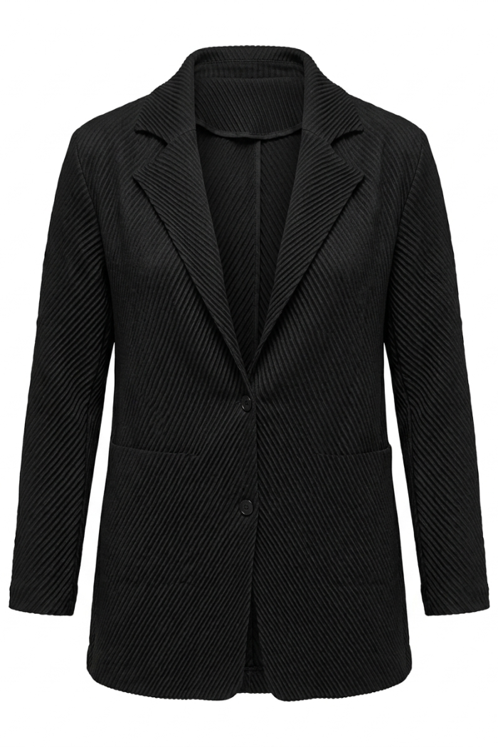 Seven Lab - Блейзер в рубчик в черном цвете