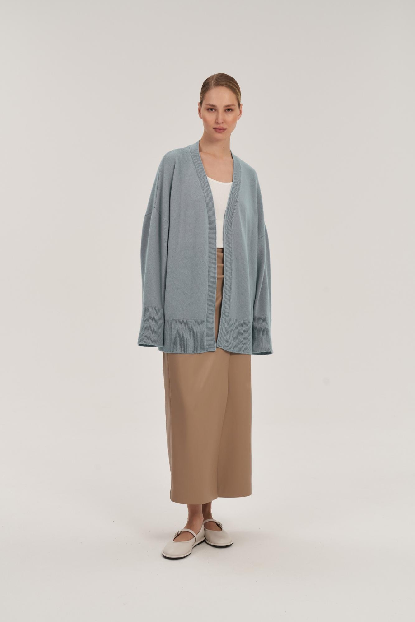 Seven Lab - Кардиган оверсайз из 100% кашемира в голубом цвете