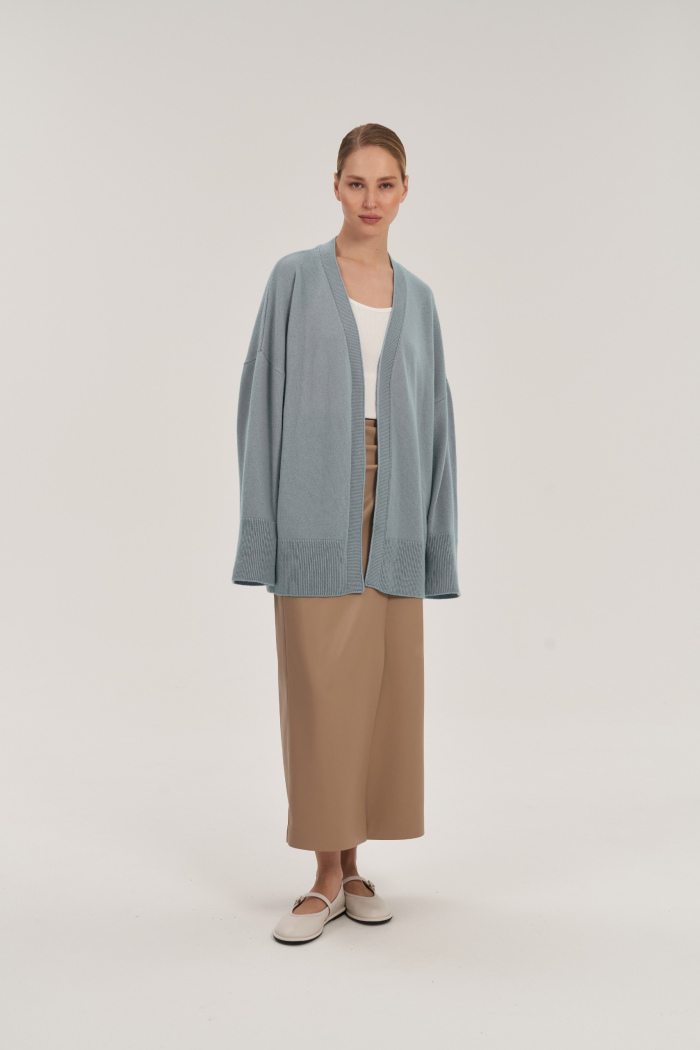 Seven Lab - Кардиган оверсайз из 100% кашемира в голубом цвете