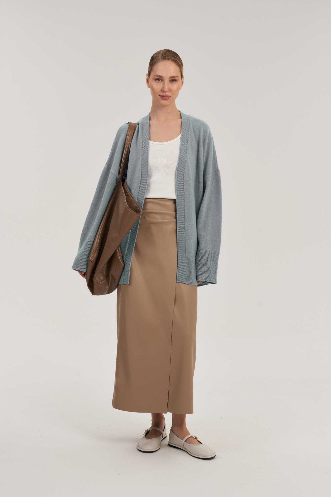 Seven Lab - Кардиган оверсайз из 100% кашемира в голубом цвете