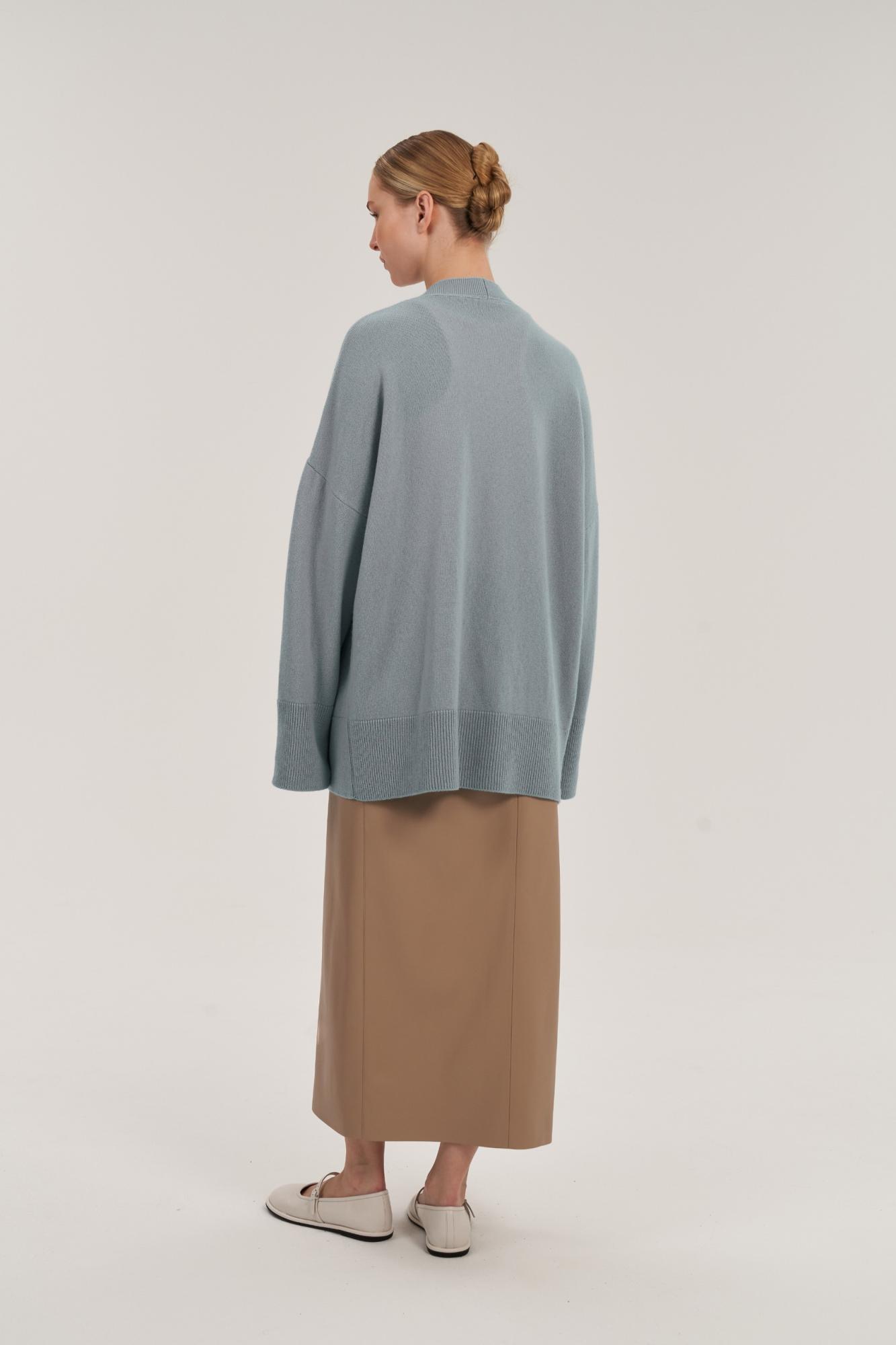 Seven Lab - Кардиган оверсайз из 100% кашемира в голубом цвете