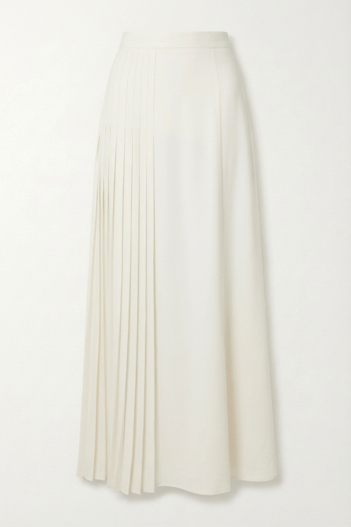 Seven Lab - Юбка полуплиссе с шифоновой вставкой в белом цвете 100см