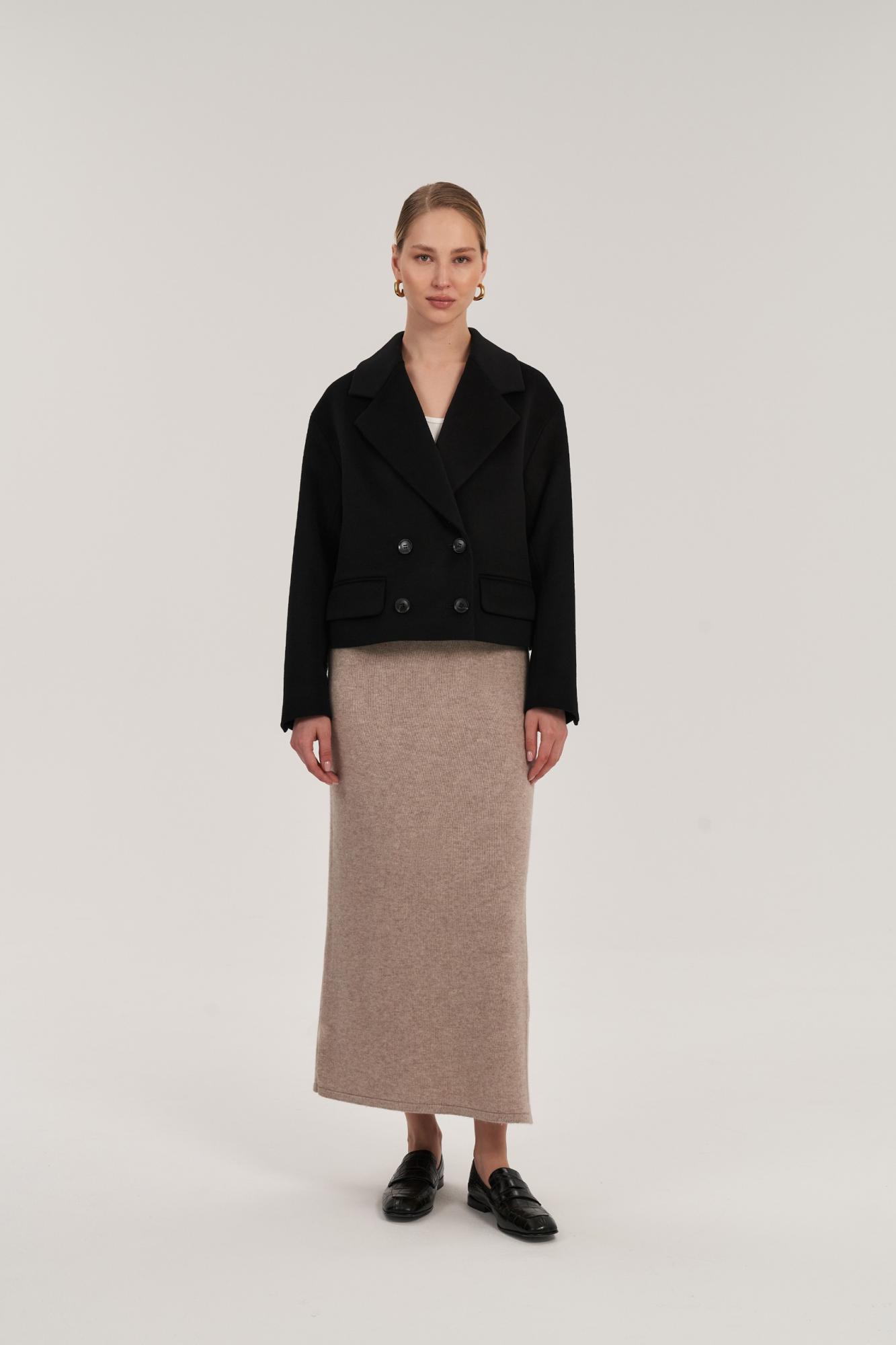 Seven Lab - Жакет укороченный из шерсти в черном цвете