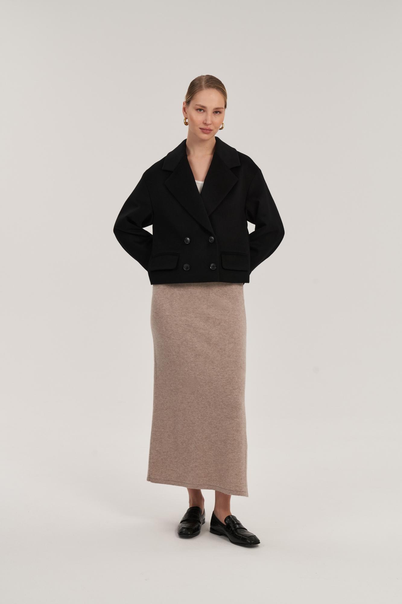 Seven Lab - Жакет укороченный из шерсти в черном цвете