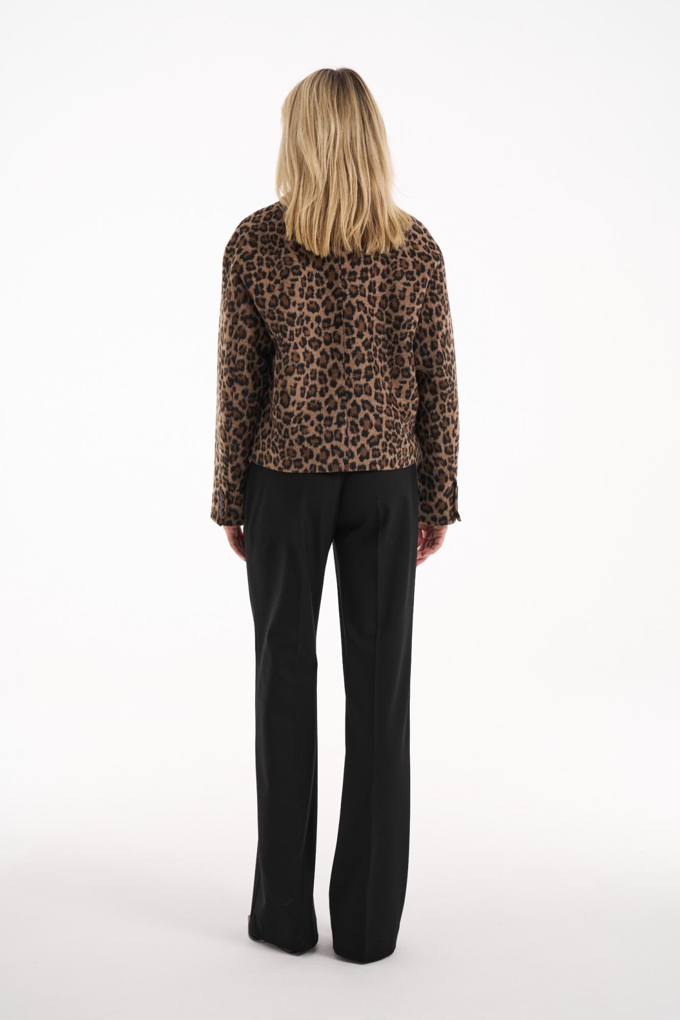 Seven Lab - Жакет укороченный из 100% шерсти с принтом коричневый леопард