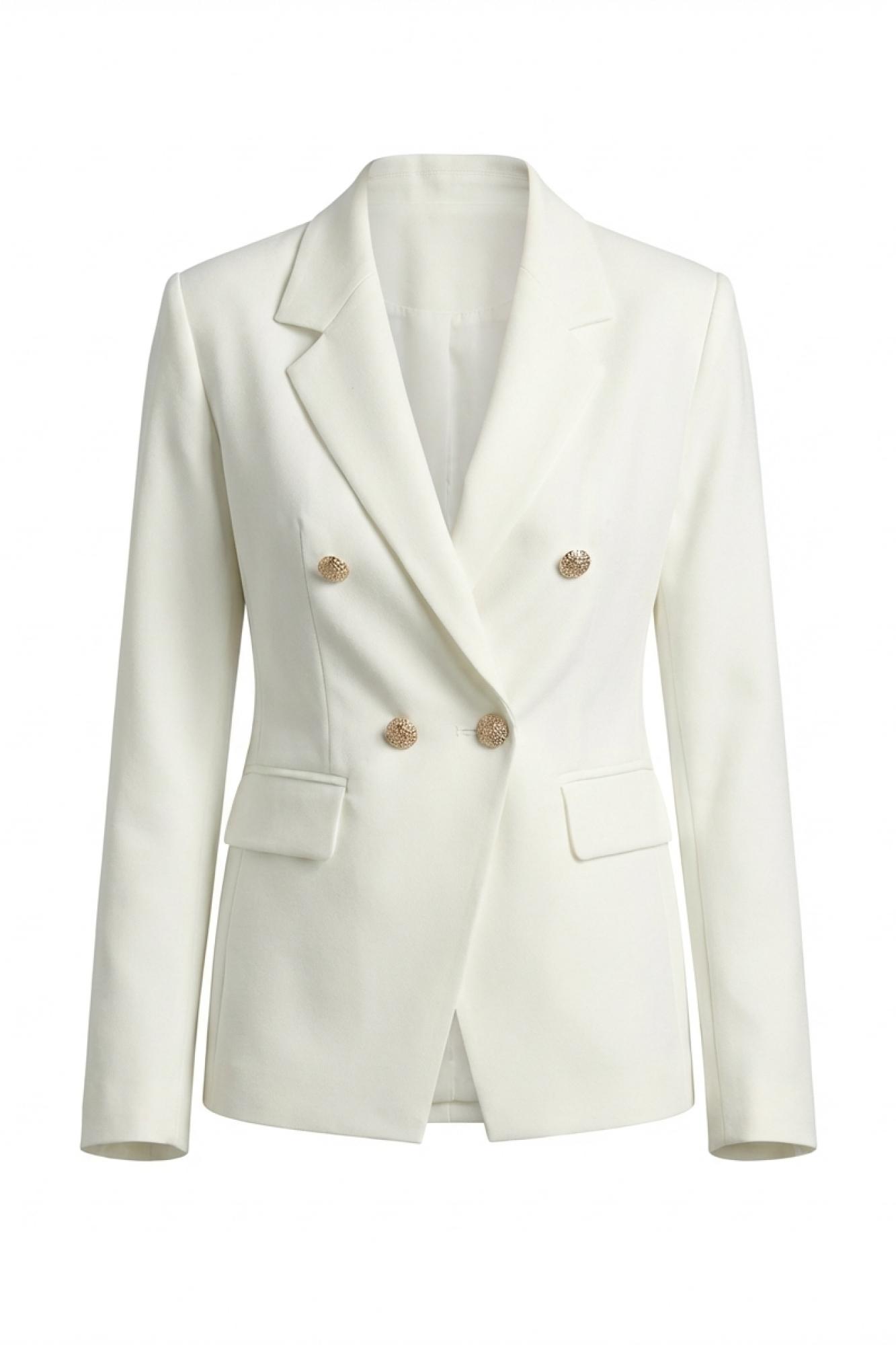 Seven Lab - Жакет двубортный в белом цвете