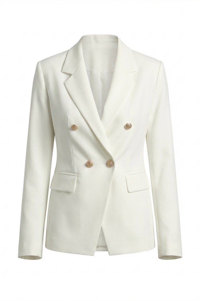 Seven Lab - Жакет двубортный в белом цвете