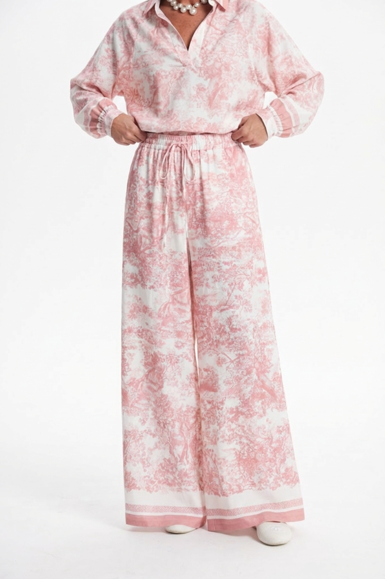 Seven Lab - Брюки на резинке туаль в розовом цвете, женская