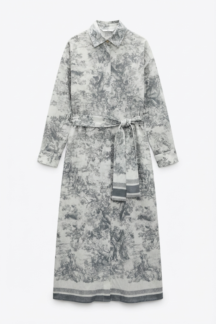 Seven Lab - Платье-рубашка туаль в сером цвете