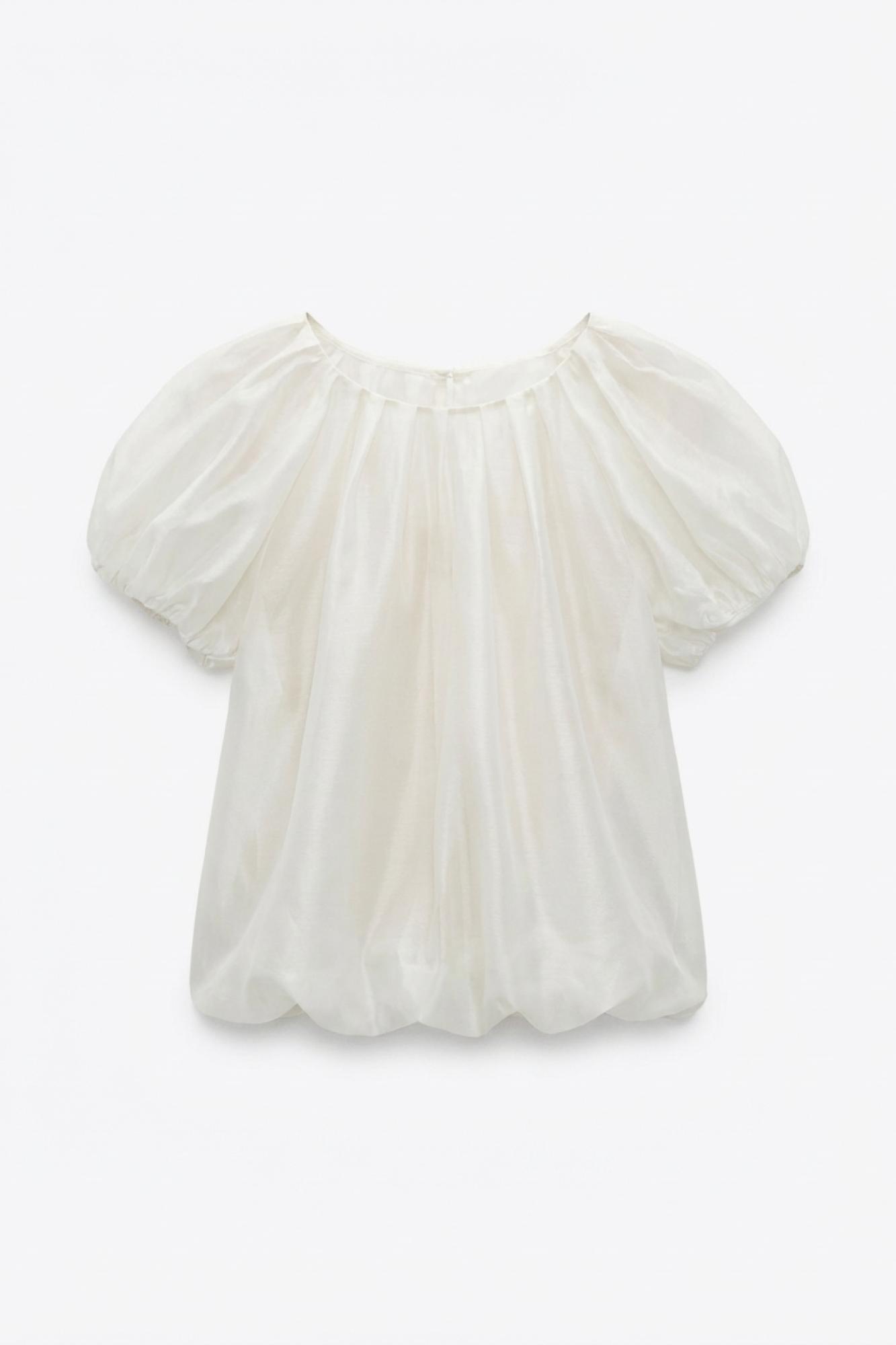 Seven Lab - Блуза прозрачная в молочном цвете