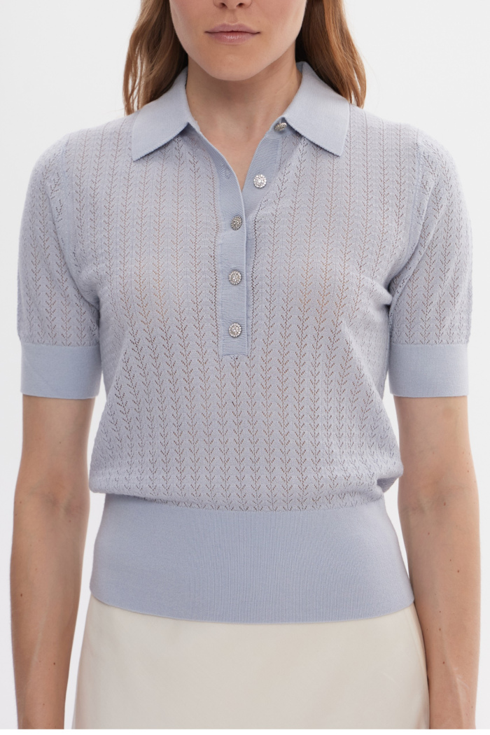 Seven Lab - Свитер-поло в голубом цвете