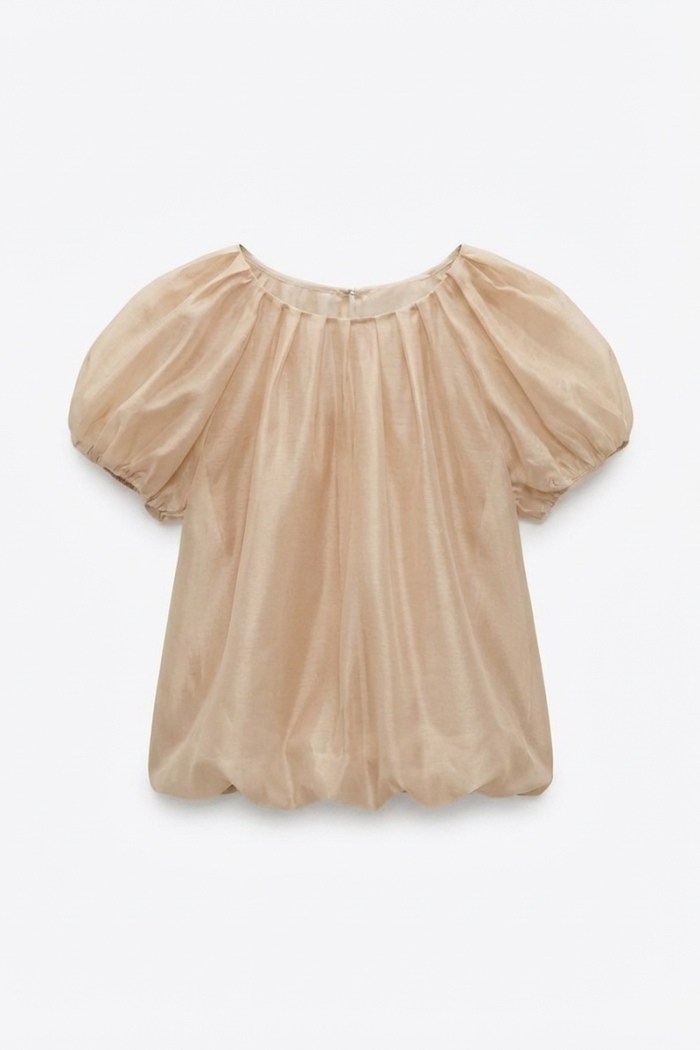 Seven Lab - Блуза прозрачная в бежевом цвете