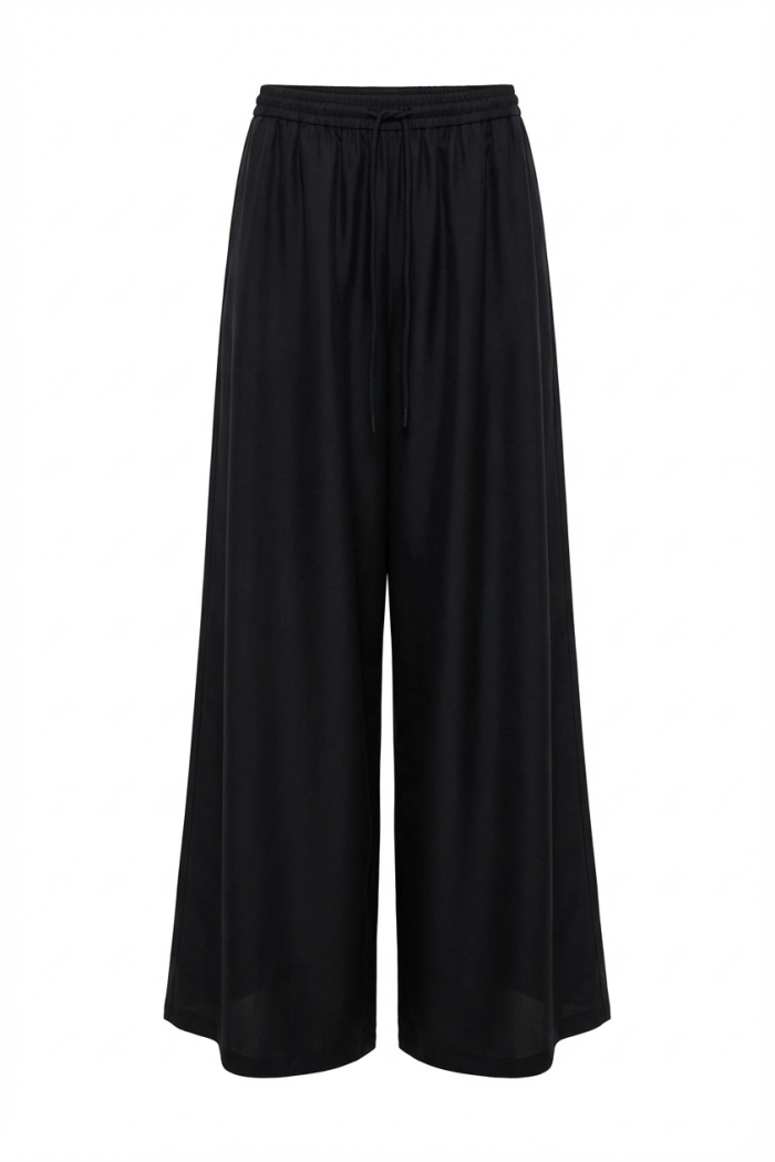 Seven Lab - Брюки вуаль двухслойные в черном цвете