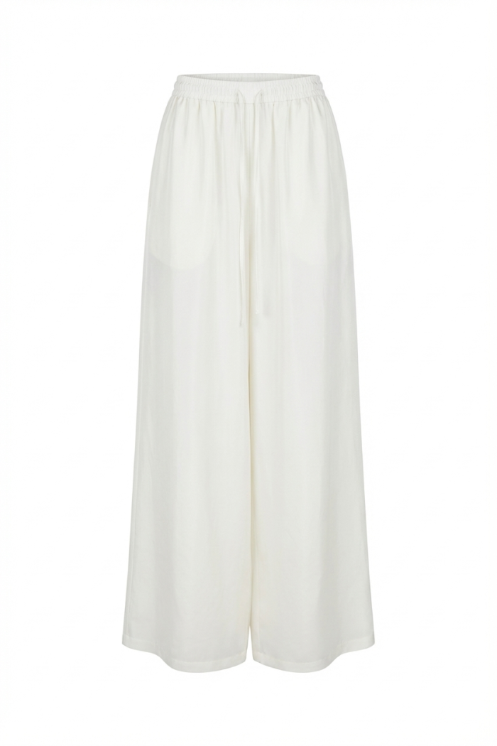 Seven Lab - Брюки вуаль двухслойные в молочном цвете