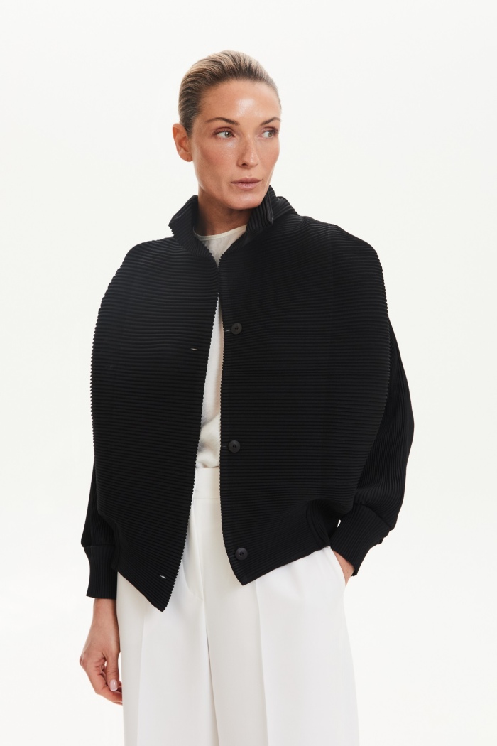 Seven Lab - Бомбер в рубчик в черном цвете