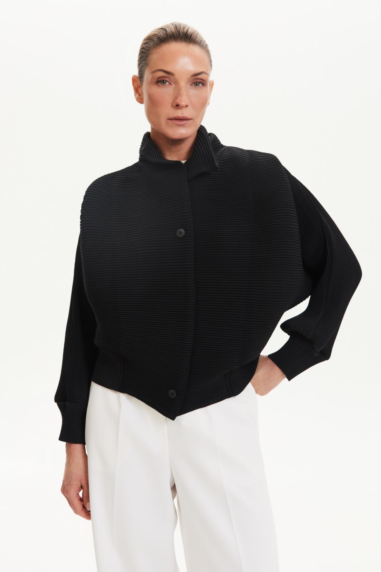 Seven Lab - Бомбер в рубчик в черном цвете, женская