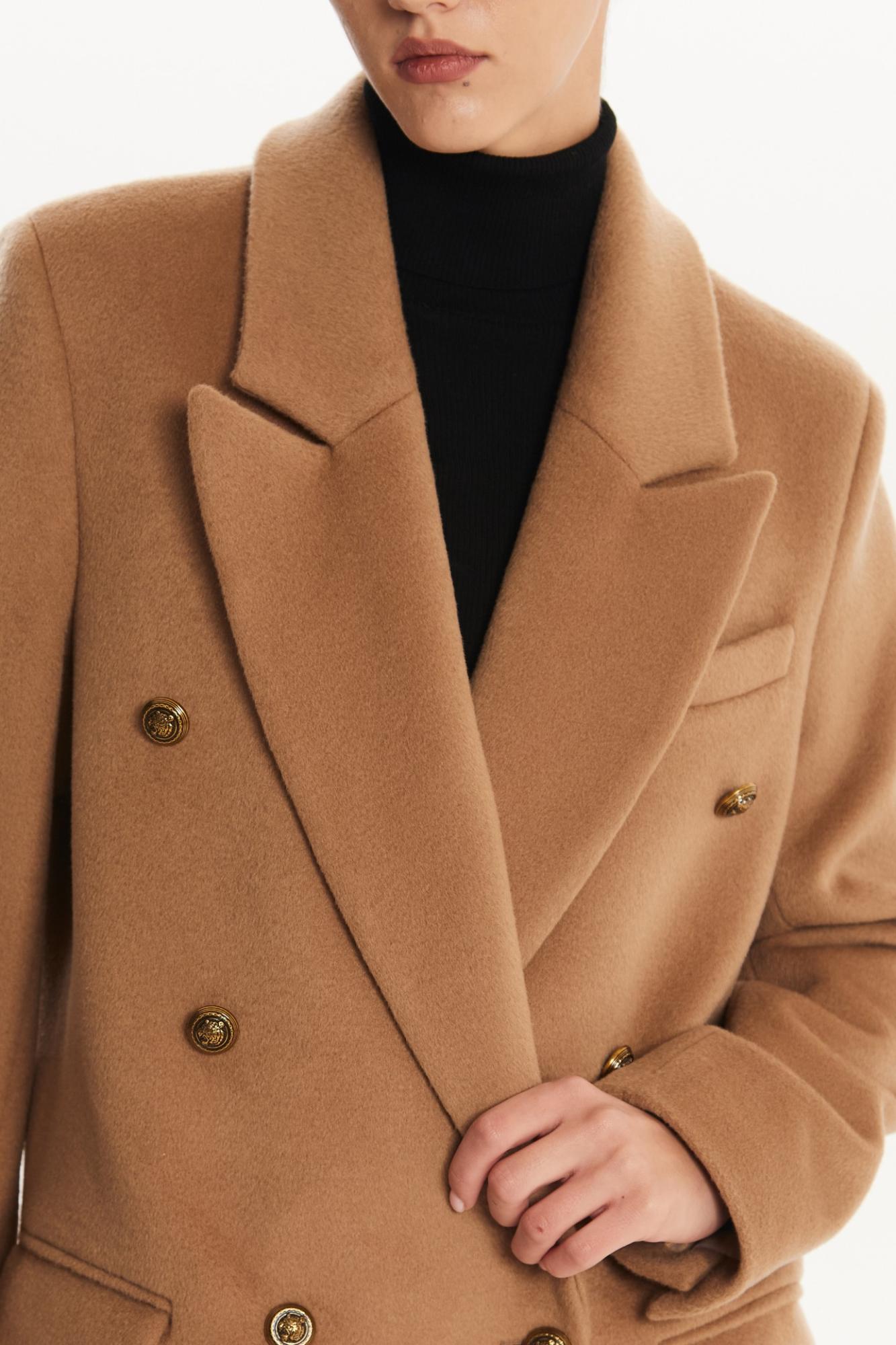 Seven Lab - Пальто двубортное в цвете кэмел