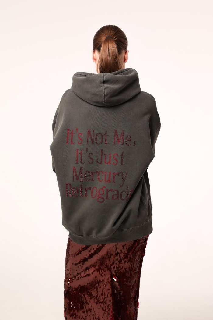 Seven Lab - Худи в графитовом цвете с надписью из страз