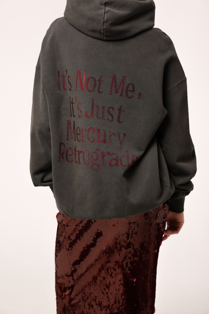 Seven Lab - Худи в графитовом цвете с надписью из страз