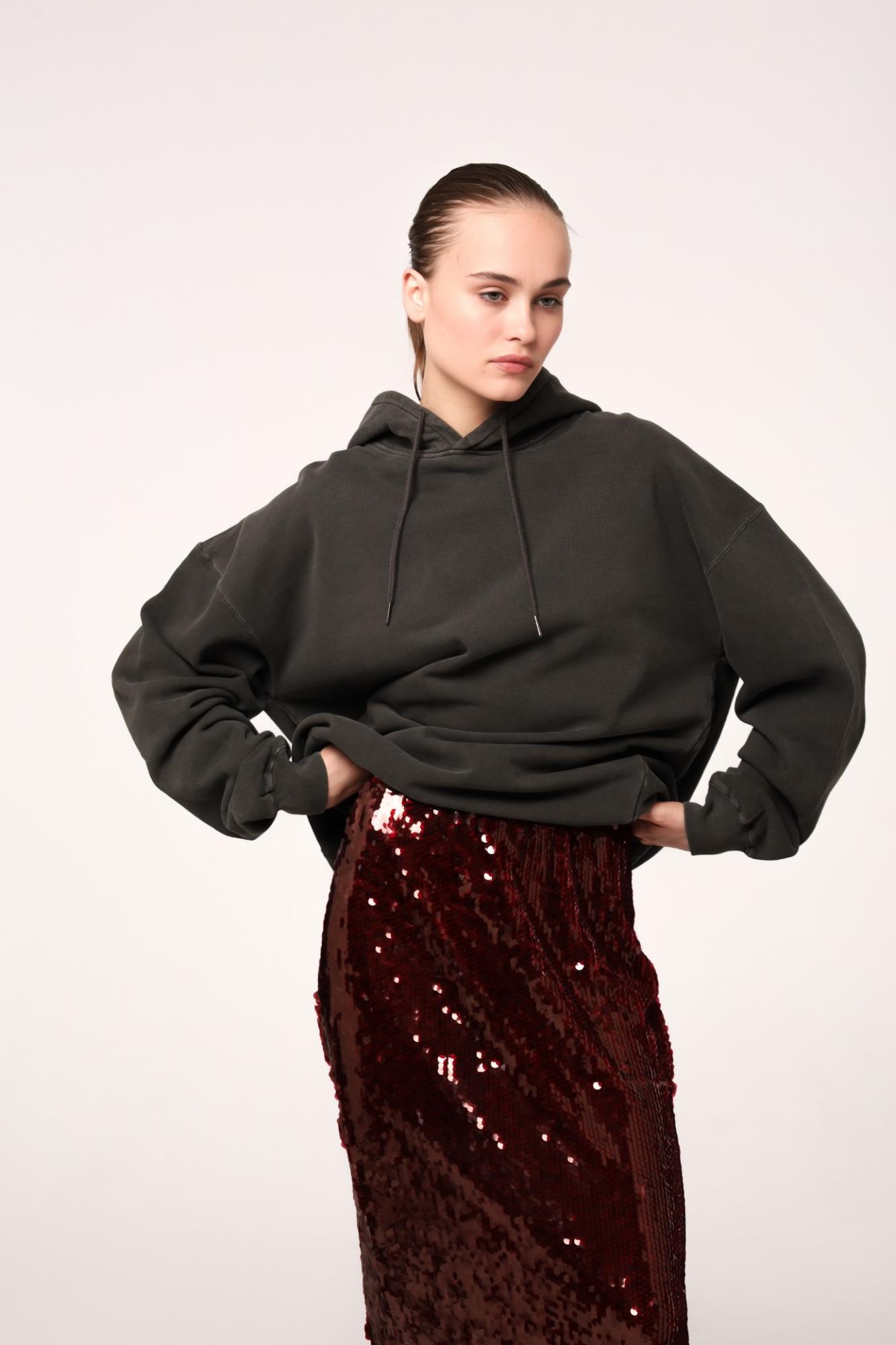 Seven Lab - Худи в графитовом цвете с надписью из страз