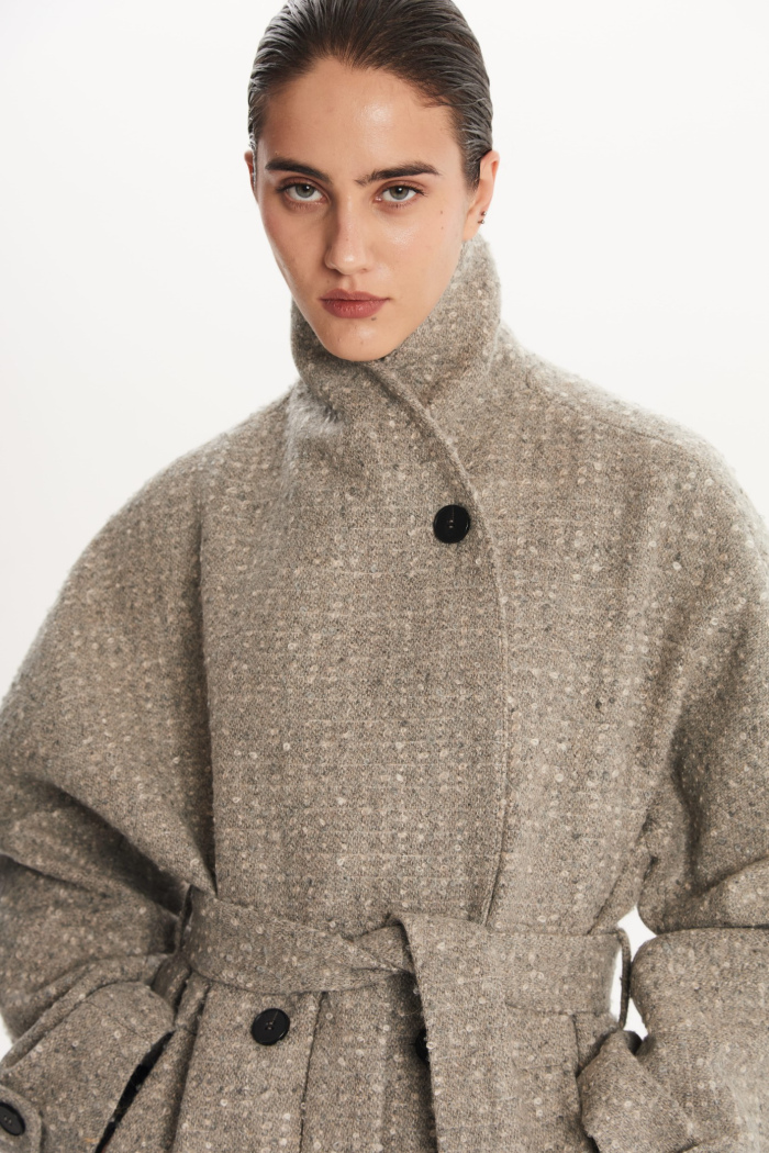 SEVEN LAB - Полупальто из букле в сером цвете