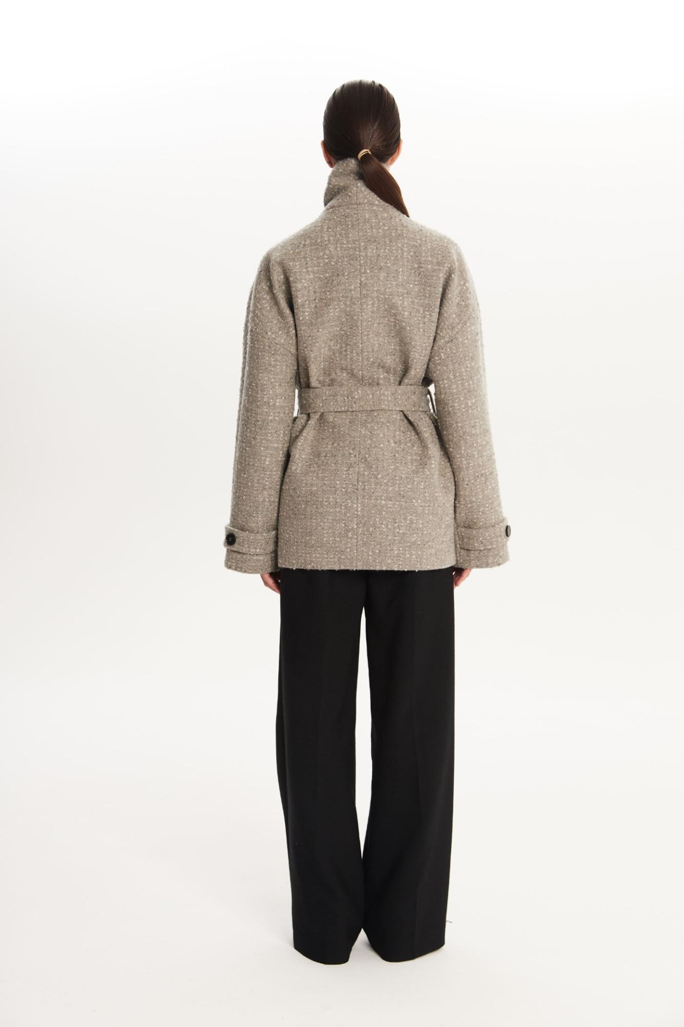 SEVEN LAB - Полупальто из букле в сером цвете