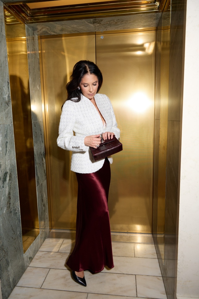 Seven Lab - Юбка силуэтная 100 см из вискозы в цвете бургунди