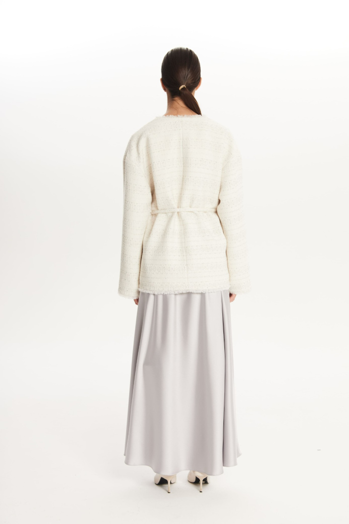 SEVEN LAB - Жакет твидовый в белом цвете