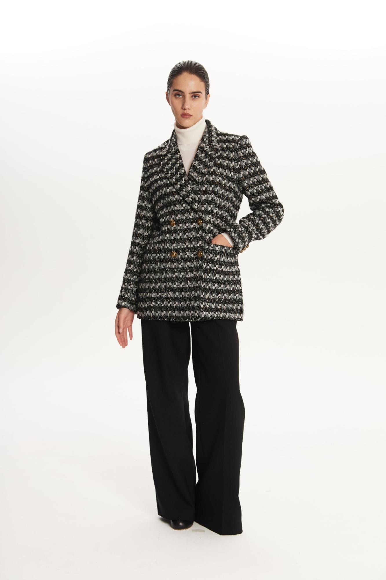 SEVEN LAB - Жакет из пальтовой ткани в черно-белом цвете