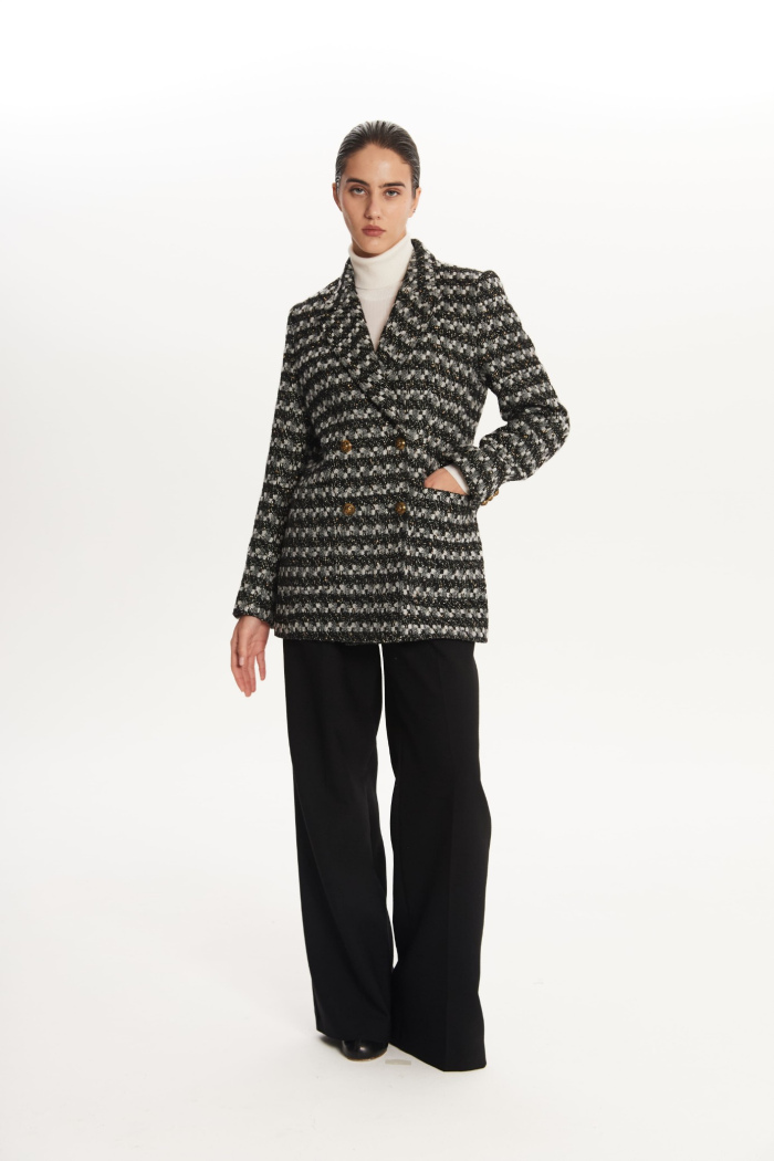 SEVEN LAB - Жакет из пальтовой ткани в черно-белом цвете