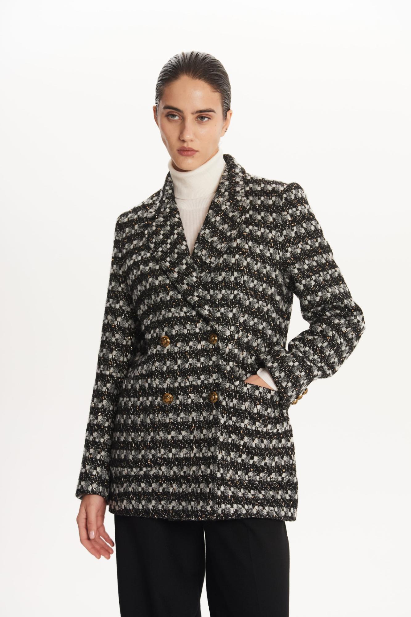 SEVEN LAB - Жакет из пальтовой ткани в черно-белом цвете