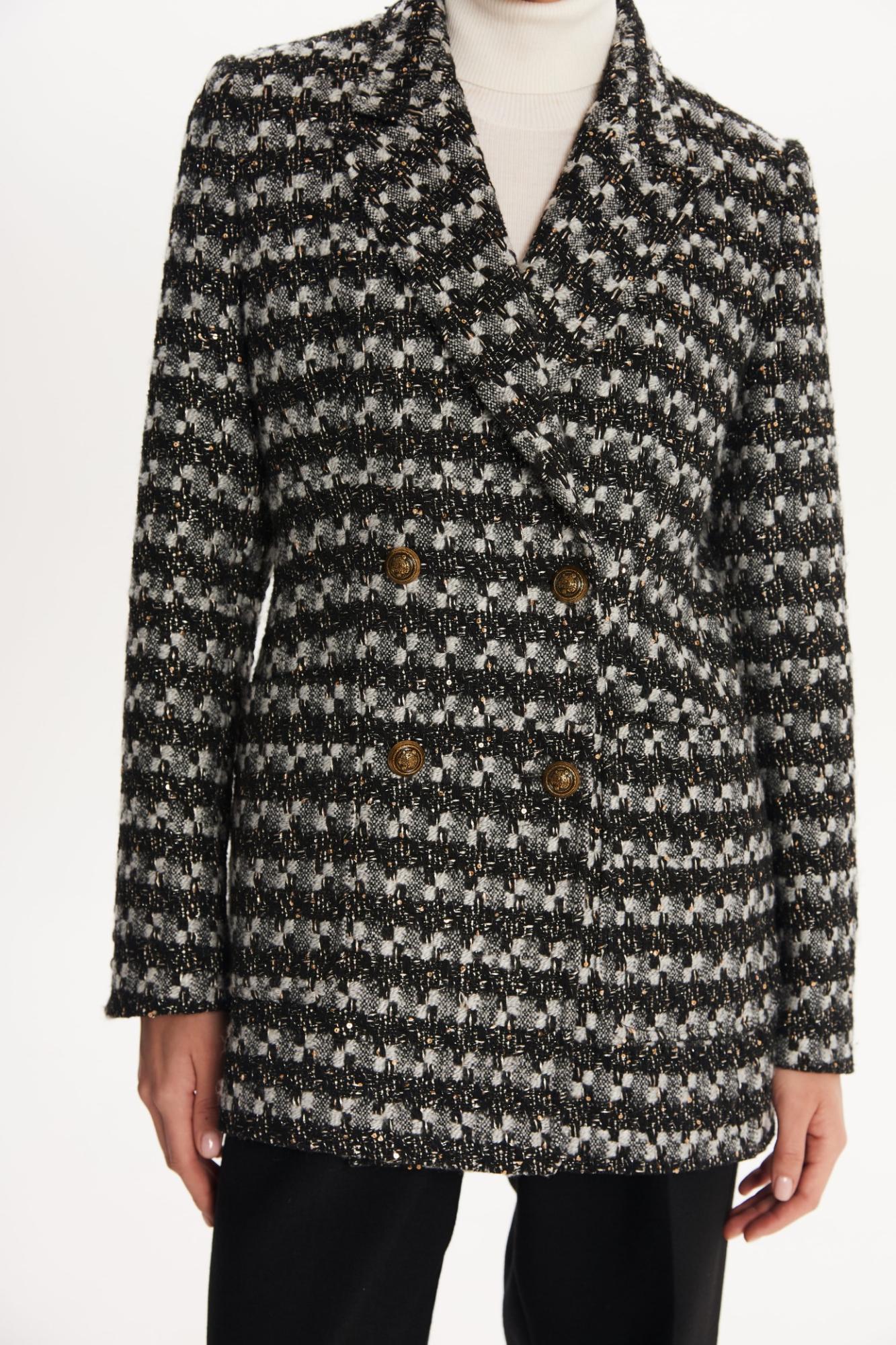 SEVEN LAB - Жакет из пальтовой ткани в черно-белом цвете