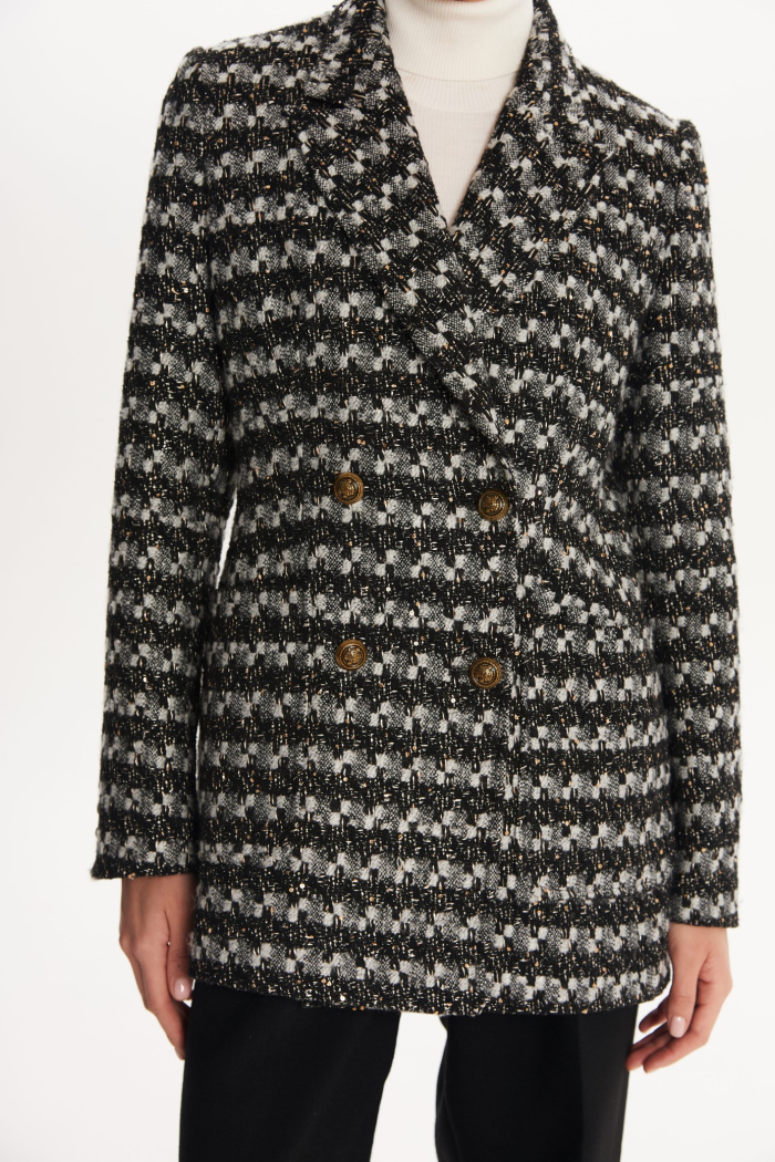 SEVEN LAB - Жакет из пальтовой ткани в черно-белом цвете