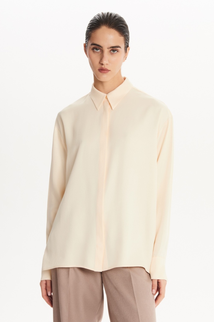 Seven Lab - Блуза из вискозы в молочном цвете
